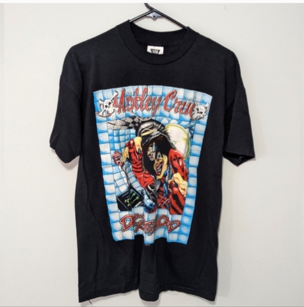 Vintage 80s Motley Crue Concert T Shirt Size Large